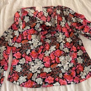 Cinq a Sept 'Taylee' Cowl-Neck Floral-Print Silk Top